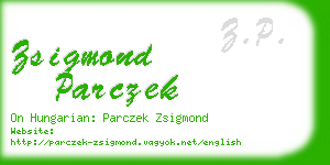 zsigmond parczek business card